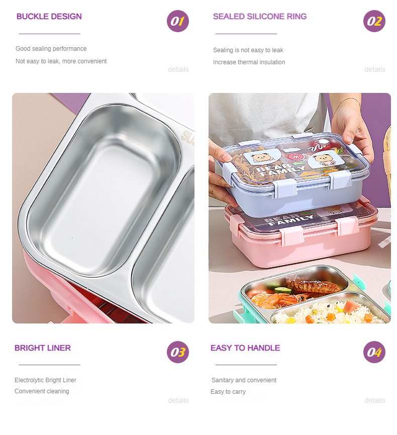 Stainless Steel Safe Food Container Bento Lunch Box