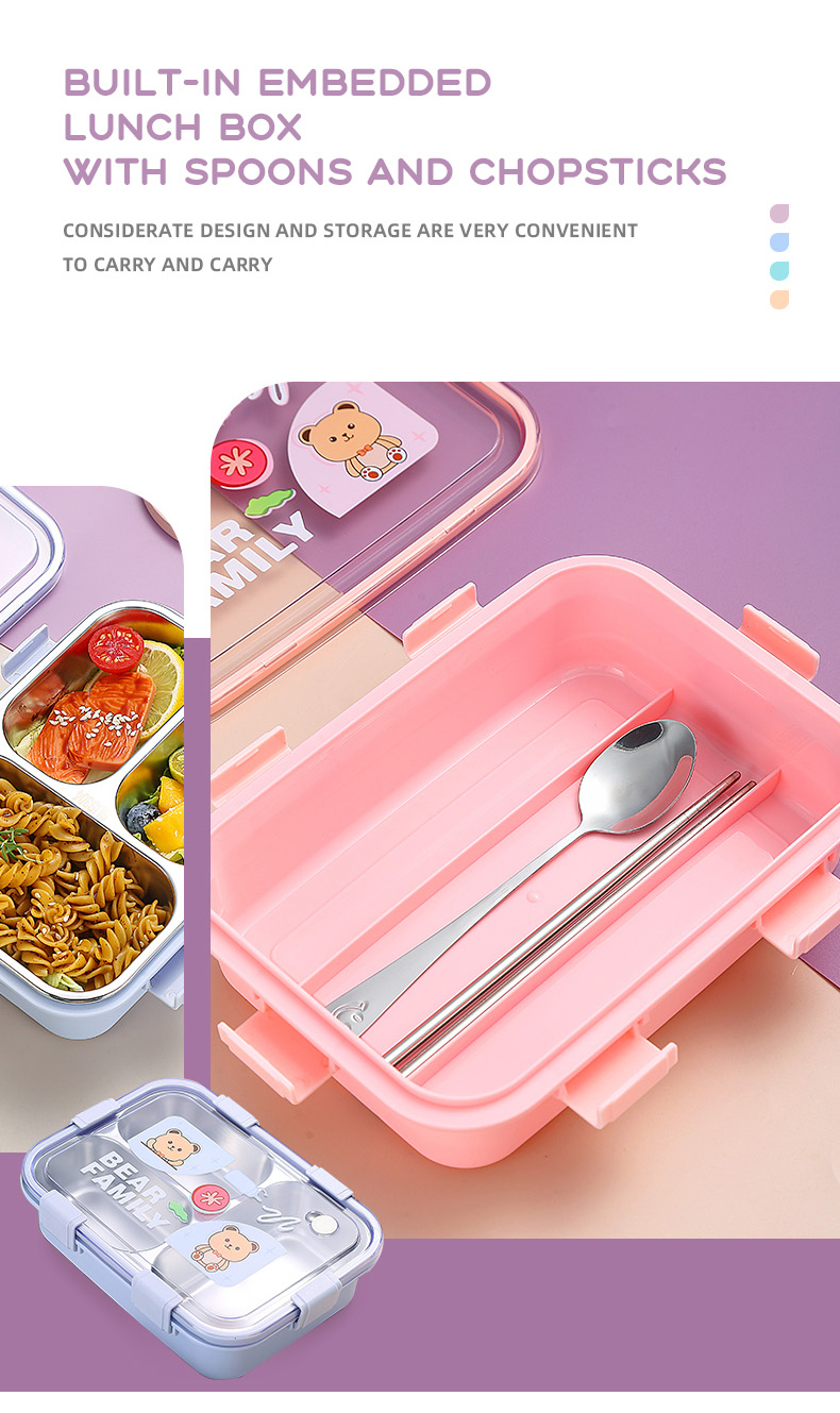 Stainless Steel Safe Food Container Bento Lunch Box