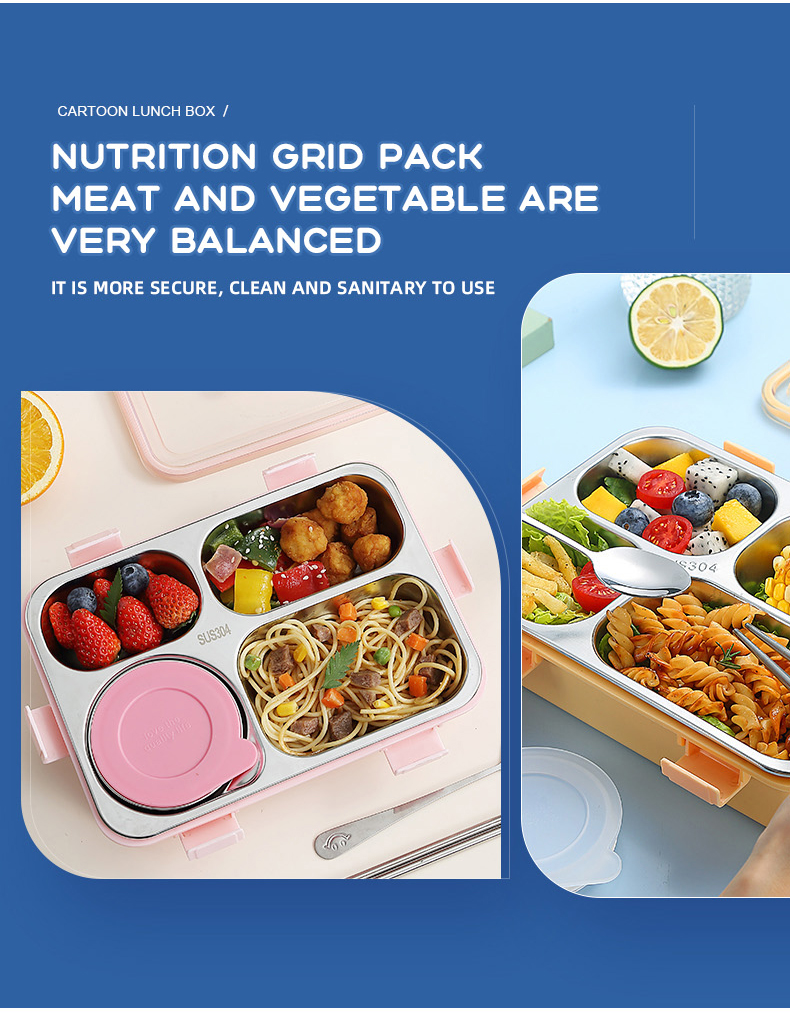 Wholesale Food Plastic Stainless Steel Bento Lunch Box