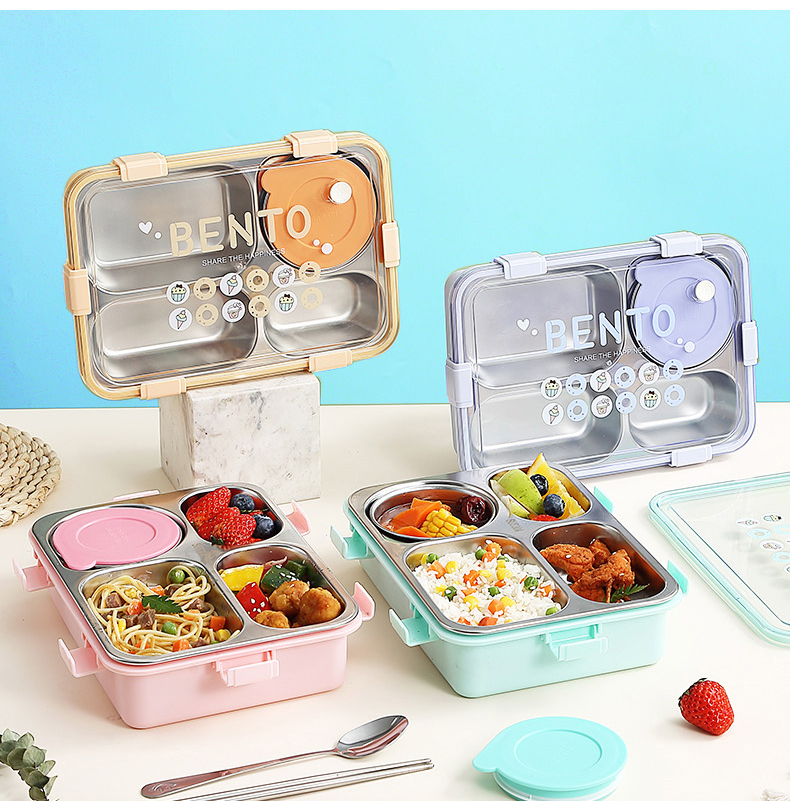 Wholesale Food Plastic Stainless Steel Bento Lunch Box