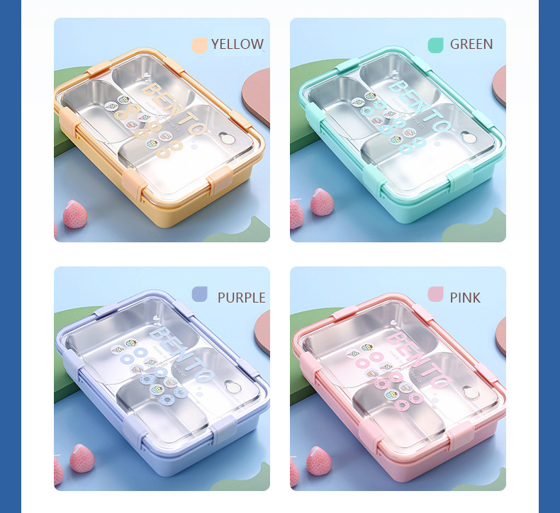 Wholesale Food Plastic Stainless Steel Bento Lunch Box