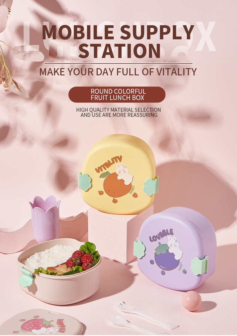 Eco-friendly Cute Rabbit Kids Plastic Bento Box