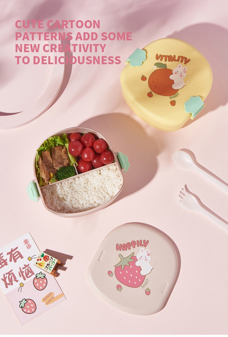 Eco-friendly Cute Rabbit Kids Plastic Bento Box