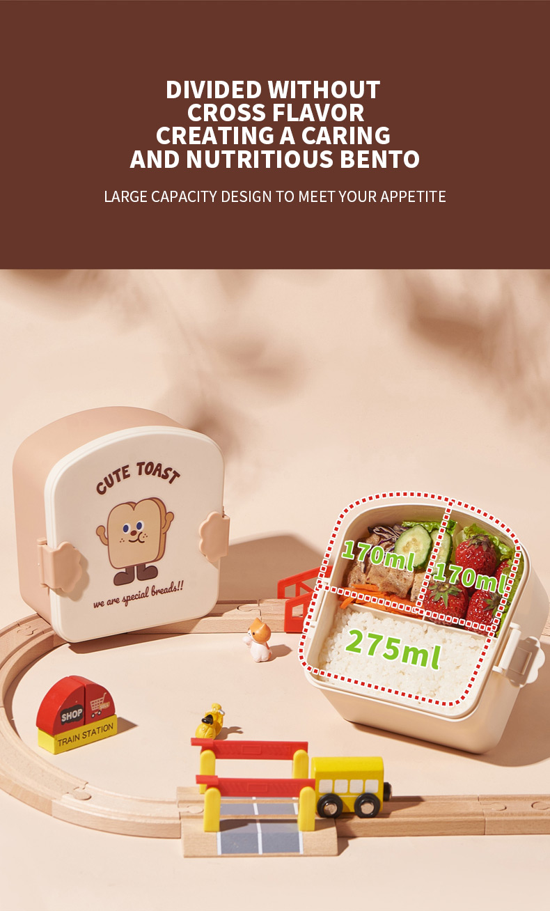 Plastic Lunch Box Cute Cartoon Food Bento Box