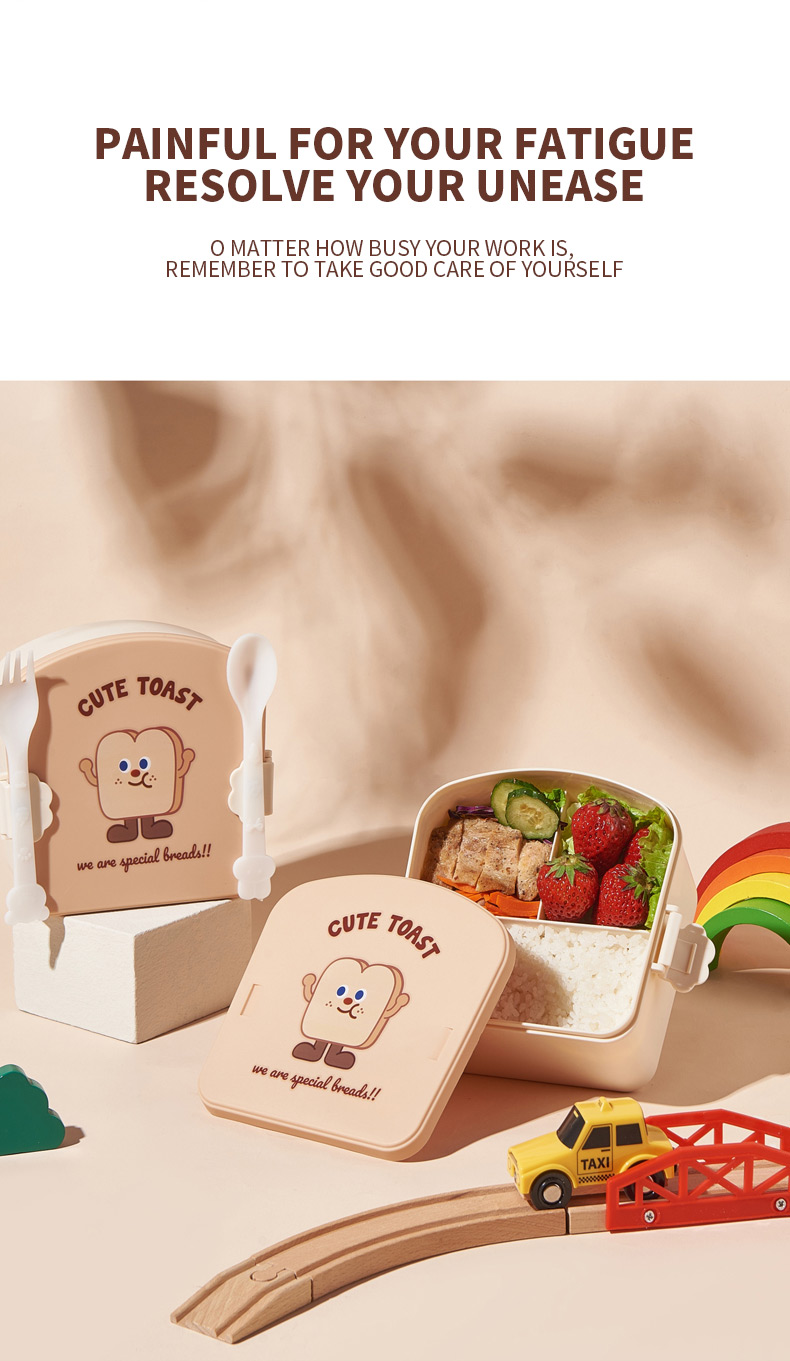 Plastic Lunch Box Cute Cartoon Food Bento Box